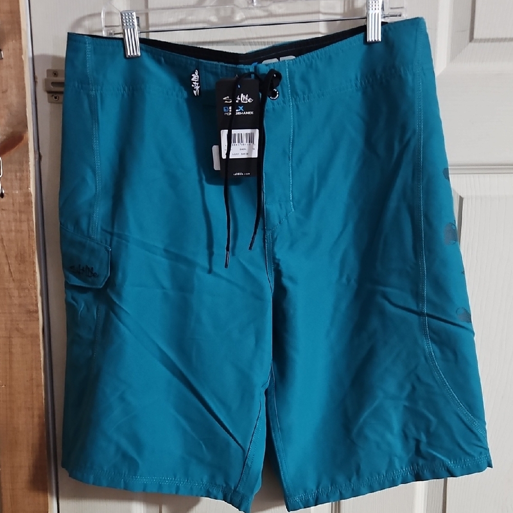 Salt Life Men’s Stealth Bomberz SLX-QD Boardshorts: EMERALD: NEW WITH TAGS: 34